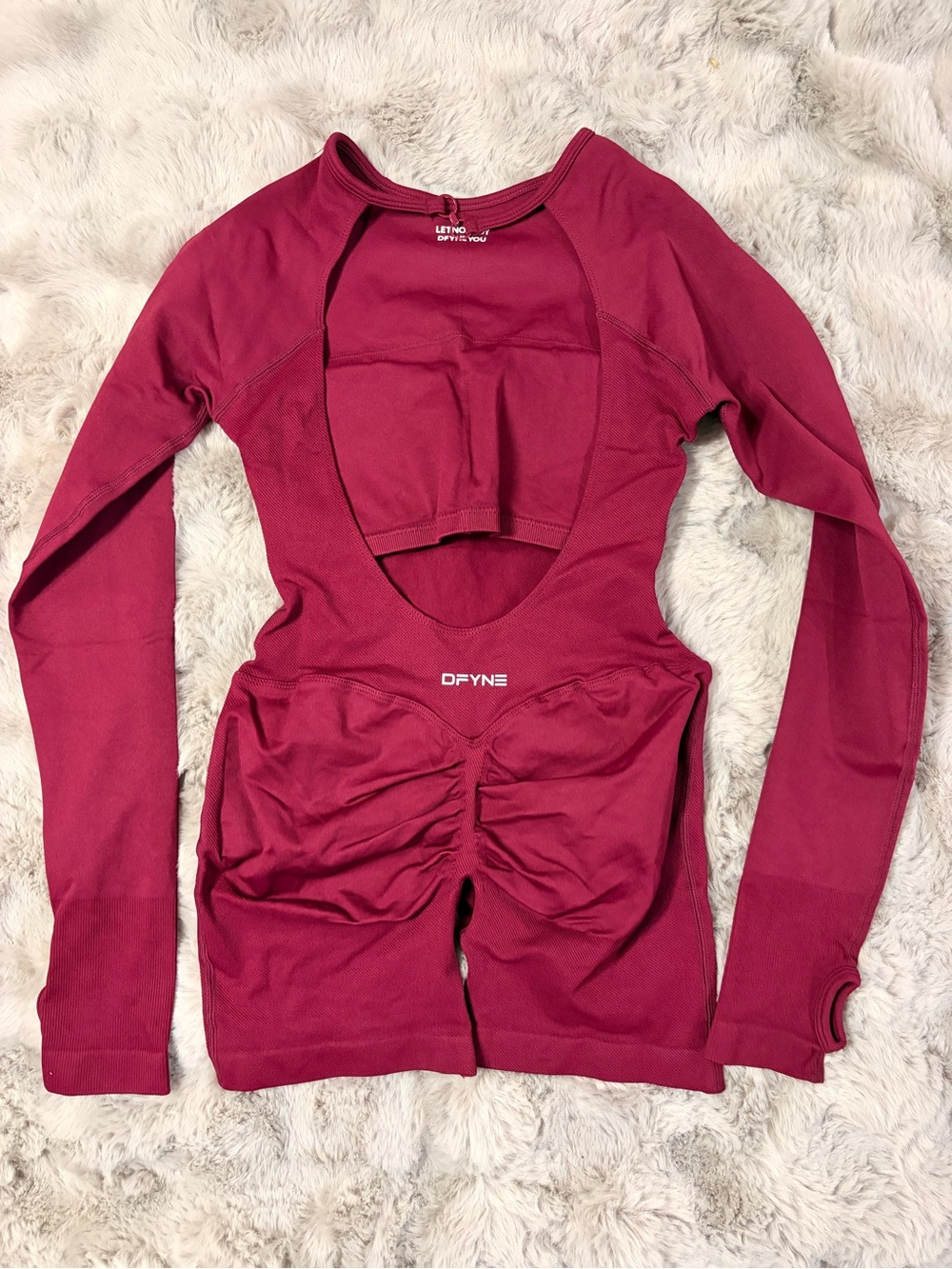 Dfyne burgundy long sleeve one piece - Picture 4 of 6